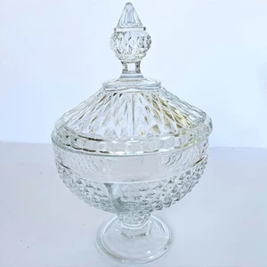 Caramelle turche vintage Pasabahce cristallo vetro taglio diamante con coperchio 1512 - Foto 1 di 15