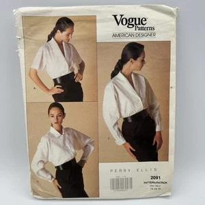 Vogue Patterns Perry Ellis 2091 Womens Blouse Sewing Pattern Sizes 14-16-18 - Picture 1 of 8