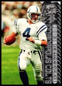 1996 Topps Laser Jim Harbaugh #98 Indianapolis Colts Quarterback Die-Cut - Picture 1 of 3