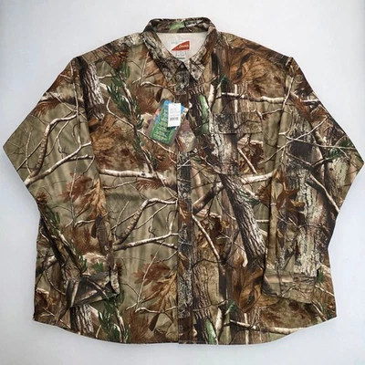 Gamehide Mens Insect Shield Hunting Realtree Camouflage Button-Up Shirt Size 4XL - Image 1 of 4