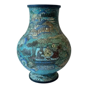 Antique Chinese Ming Dynasty Bronze Cloisonne Vase - Picture 1 of 11