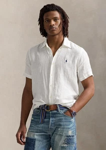 Polo Ralph Lauren Herren Kurzarm Leinen Button Down Hemd Weiß Größe 2XL - Bild 1 von 4