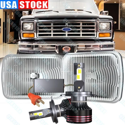 Par de faros LED 7x6" haz sellado alto/bajo para Ford F150 F250 F350 1978-1986 Foto 1 de 4