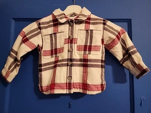 Baby Gap cremefarben kariertes Flanellhemd mit Knopfleiste 12-18 Monate Baumwolle weich und kuschelig - Bild 1 von 5