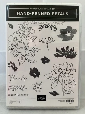 Stampin' Up! Juego de estampillas PÉTALOS ESCRITOS A MANO con troqueles de flores escritas - Usado Foto 1 de 3