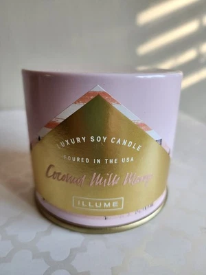 ILLUME Luxury Soy Candle Coconut Milk Mango Vanity Tin 11.8 oz NEW Unlit Pink - Image 1 of 4