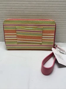 Time And True Double Zip Wristlet Wallet Multicolored  2 compartment - Picture 1 of 3
