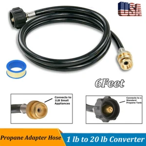 6FT QCC Propane Adapter Hose LP Tank to Gas BBQ Grill Camp Stove Outdoor Burner - Picture 1 of 12