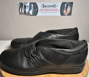 Women's Air Supply Plus Comfort Leather Slip On Shoes Maddi Black Size 9W - Picture 1 of 8