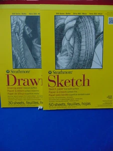 2 Pack Strathmore Sketch & Drawing Paper 9 x 12" Made in USA New - Picture 1 of 6