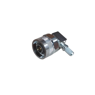 N Male Plug LMR-240 Right Angle Connector Crimp EZ-240-NMH-RA-X Times Microwave - Image 1 of 4