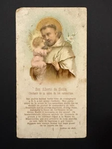 holy card chromolithography santino image pieuse ST. ALBERTO DE SICILIA - Picture 1 of 2