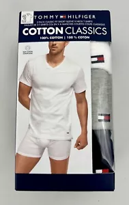 Tommy Hilfiger Men's Medium V-Neck T-Shirts 3-Pack Classic Cotton Multicolor - Picture 1 of 7