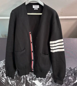 Thom Browne Luxury cardigan men rare Black! 100% Authentic sold out Size 4 - Picture 1 of 8