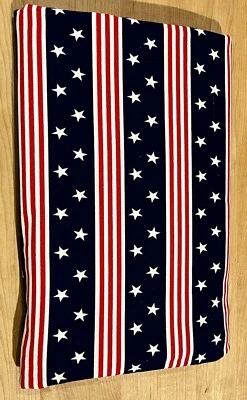 Red White Blue Stars Stripes Fabric 2.75 Yards 44” Wide Cotton Blend  - Image 1 of 4