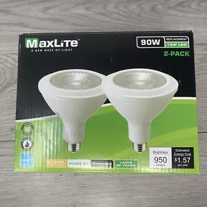 2 Maxlite 90W-Bulbs PAR38 Flood Light Dimmable 13W-LED 2700K Soft White 950L E26 - Picture 1 of 12