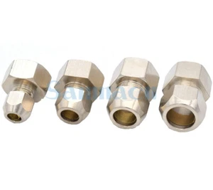 5pcs 4-12mm Tube O/D To 1/8" 1/4" 1/2" BSP M10 Female Brass Ferrule Air Fitting - Picture 1 of 11