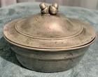 MATCH COSI TABELLINI PEWTER OVAL LIDDED TRINKET BOX ACORN HANDLE MADE IN ITALY