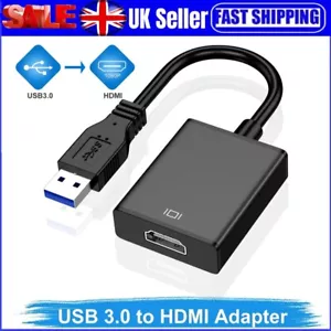 USB 3.0 2.0 To HDMI Audio Video Adaptor Converter Cable For PC Laptop HDTV 1080P - Picture 1 of 20