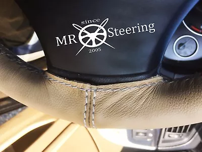 CUBIERTA DE VOLANTE DE CUERO BEIGE FURGONETA NISSAN 11-17 BLANCA DOBLE TALLA Foto 1 de 4