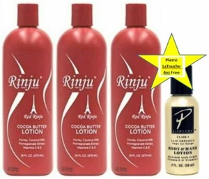 Loción de mantequilla de coco rojo Rinju 16 oz - 3 paquetes con 4 oz Pierre Latouche gratis - Imagen 1 de 4