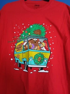 NEW Scooby Doo & the Gang Mystery Machine Christmas Tshirt Men's Sz M UNISEX - Picture 1 of 4