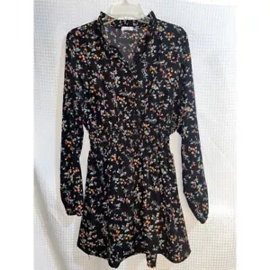Vestido Justify Estampado Floral Manga Larga Volantes Cuello Cintura Ajustada XL - Imagen 1 de 4