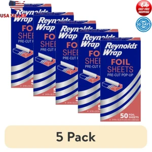 50 Pre-Cut Aluminum Foil Sheets Kitchen Wrap Food Storage Baking Cooking New - Picture 1 of 8