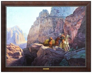 JOHN LEONE Original OIL PAINTING on BOARD Landscape Horses Signed WESTERN Art - Picture 1 of 6