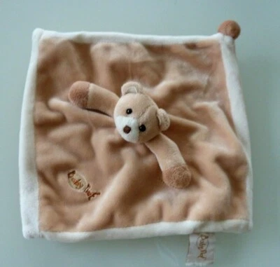 *. DOUDOU PLAT BABY NAT babynat' OURS ECRU BLANC BEIGE MARRON ETAT NEUF* - Photo 1/2
