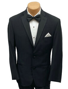 Men's Black Ralph Lauren Tuxedo Jacket with Grosgrain Satin Notch Lapels 40R