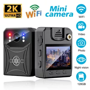 18 Stunden 2K 1080P Camcorder Mini Polizei Körperkamera HD Video DVR IR Nachtkamera - Bild 1 von 26