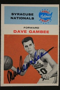 Dave Gambee Syracuse Nationals Oregon St Signed 1961 Fleer #13 Basketball Card 