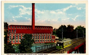 CARTOLINA NOT Co Ponte e Centrale Elettrica Akron Ohio Vecchia Vintage 0018 - Foto 1 di 2