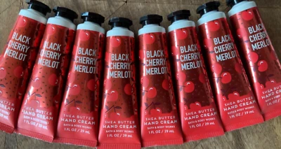 8 (eight) BLACK CHERRY MERLOT 1oz Travel Shea HAND CREAM Bath and & Body Works - Image 1 of 2