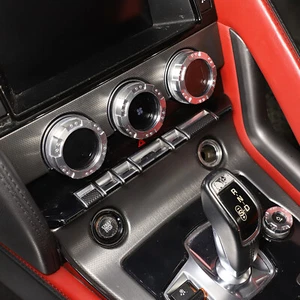 4pcs Interior Dash Knob Silver Alloy Ring Trim Cover Set Fits Jaguar F-TYPE 13+ - Picture 1 of 17