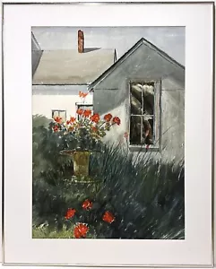 AMERICAN IMPRESSIONIST WATERCOLOR Maine Blooms FRANKLIN SHORES PA Artist PAFA - Picture 1 of 3
