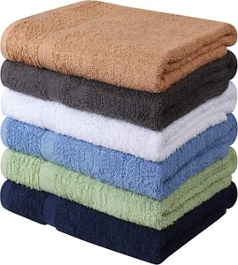100% Cotton 6 Pack Bath Towel Set, Quick Dry, Super Absorbent - Picture 1 of 4