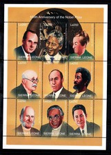 Uganda 1995 Mi. 2469-2477 Minifoglio 100% Nuovo ** Premio Nobel
