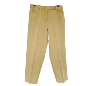 Talbots Flat Front Stretch Khaki Chino Pants Womens Sz 14 Office Career Preppy - Picture 1 of 6