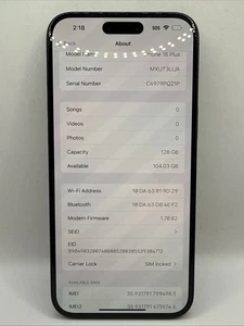 Apple iPhone 16 Plus - 128 GB - AT&T - Negro MXUT3LL/A - Imagen 1 de 7