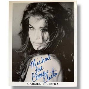 CARMEN ELECTRA Signed 8x10 Photograph BW Autograph Headshot VTG MICHAEL - Picture 1 of 2