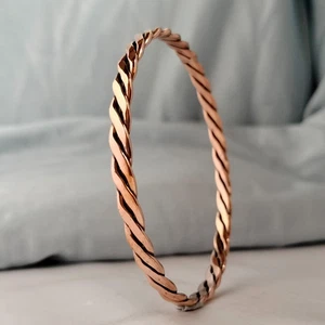 1 Pc Pure Copper Bangles, Women Bracelet Bangle, Healing Bangles, Tensor Twisted - Picture 1 of 5