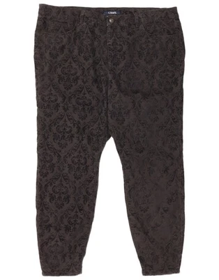 Pantalones informales ajustados CHAPS para mujer EE. UU. 22 3XL W44 L28 negros cachemira algodón PF24 Foto 1 de 3