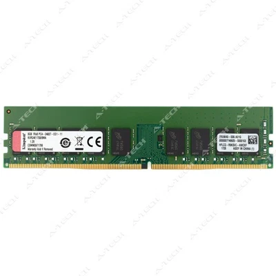 Kingston 8GB DDR4-2400 PC4-19200 1Rx8 ECC UDIMM Server Memory RAM KVR24E17S8/8MA - Image 1 of 2