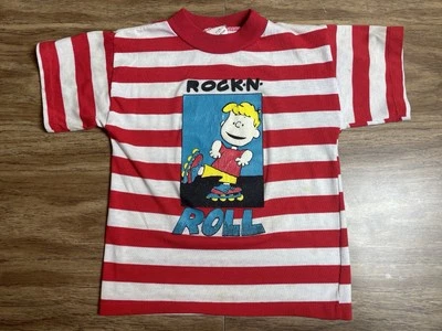 Vtg 80s Rare Peanuts Shirt Kids Size 6 Schroeder Charlie Brown Shirt Has Stains - Image 1 of 4