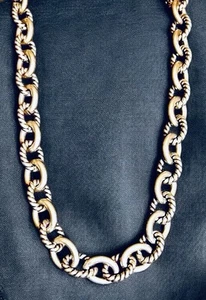 ❤️121 GRAMS Carolyn Pollack Heavy Rope and Rolo Link Chain Necklace 16” - Picture 1 of 4