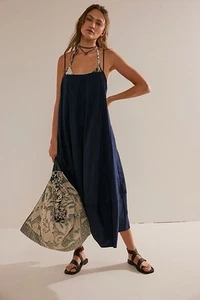 Brandneu mit Etikett Free People schwarzes Träger Fallschirm Hippie STRUTTIN Midikleid Gr. M 12-14 - Bild 1 von 9