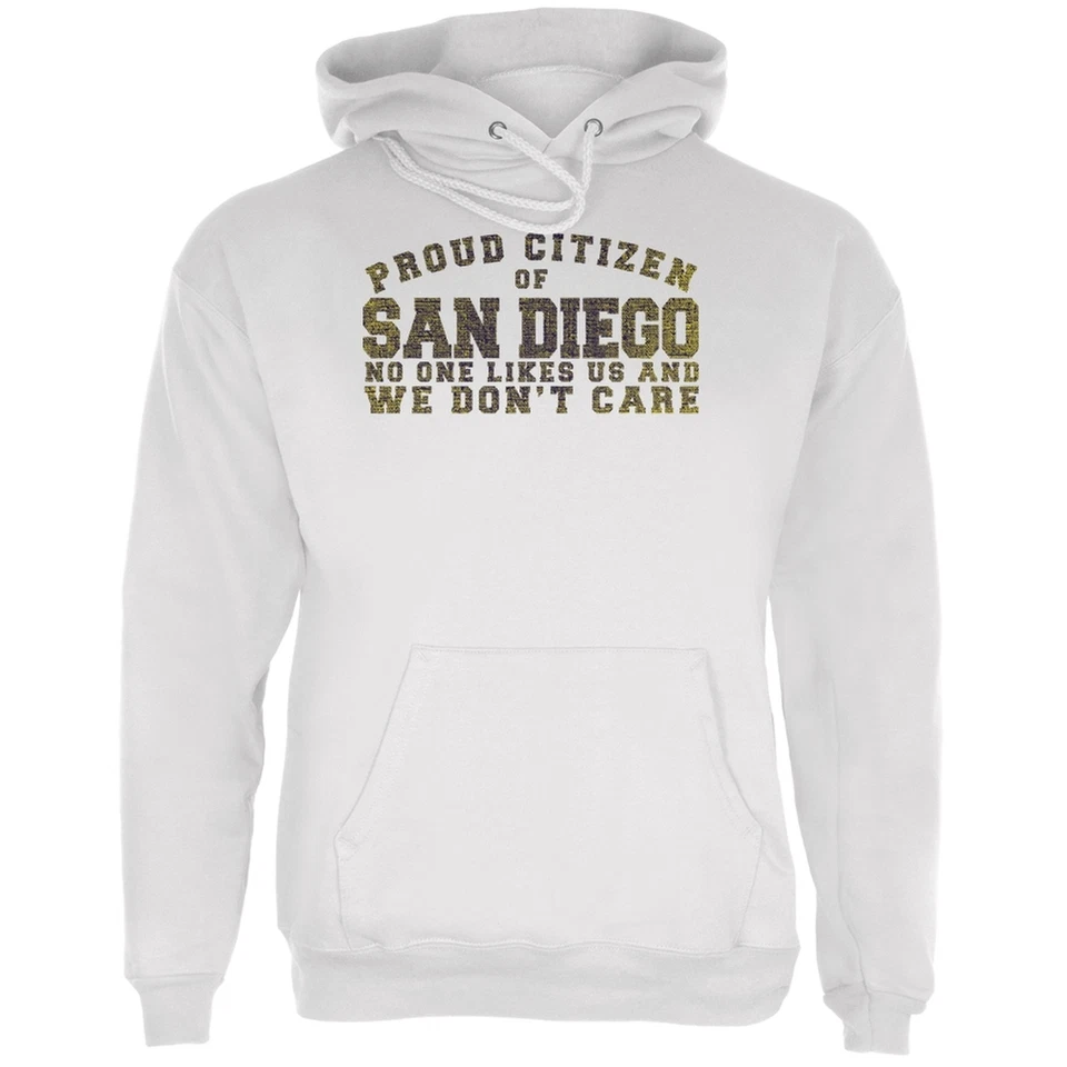 Sudadera con capucha Proud No One Likes San Diego blanca para adulto Foto 1 de 1