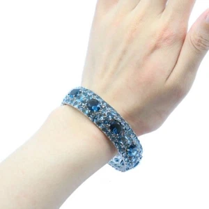 SheCrown 43 g London Blautopas Frauen Datierung Silber Armreif Armband 7,5" - Bild 1 von 3